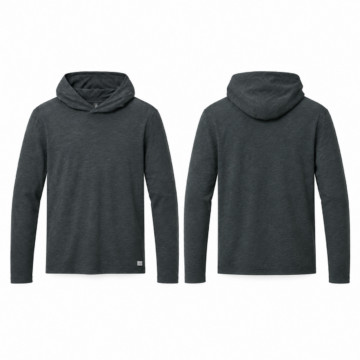 Gray and Black Heathered Pullover Hoodie