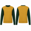 Gold and Forest Green Ribbed Knit Sweater