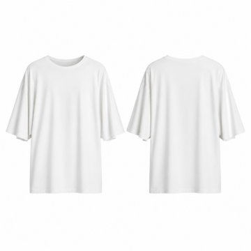 White and Black Oversized Crew Neck T-Shirt