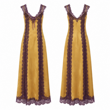Gold and Purple Off-the-Shoulder Ruched Maxi Dress