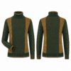 Gold and Forest Green Cable Knit Turtleneck Sweater